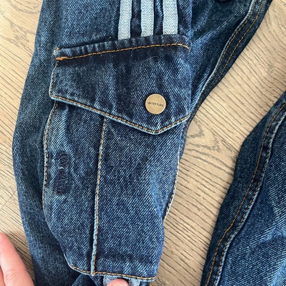 Adidas Originals Women's Dark Blue IVY PARK DENIM CHAPS & MICROSHORTS - Picture 6 of 10